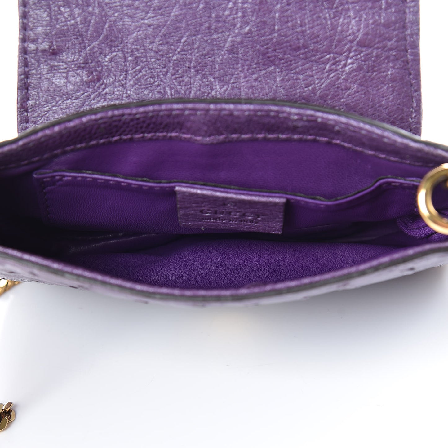 Ostrich Small 1973 Chain Shoulder Bag Purple
