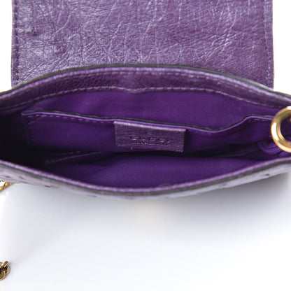 Gucci Ostrich Small 1973 Chain Shoulder Bag Purple 5 of 12