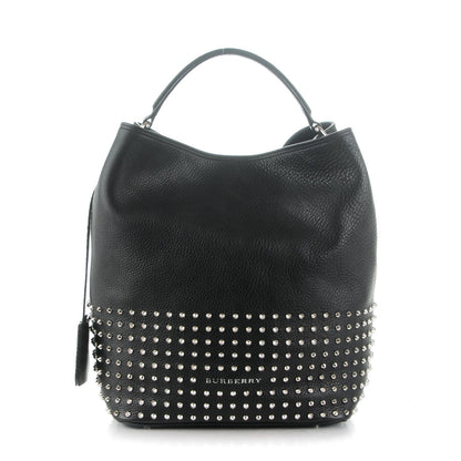 Burberry Calfskin Studded Medium Susanna Hobo Black 1 of 10