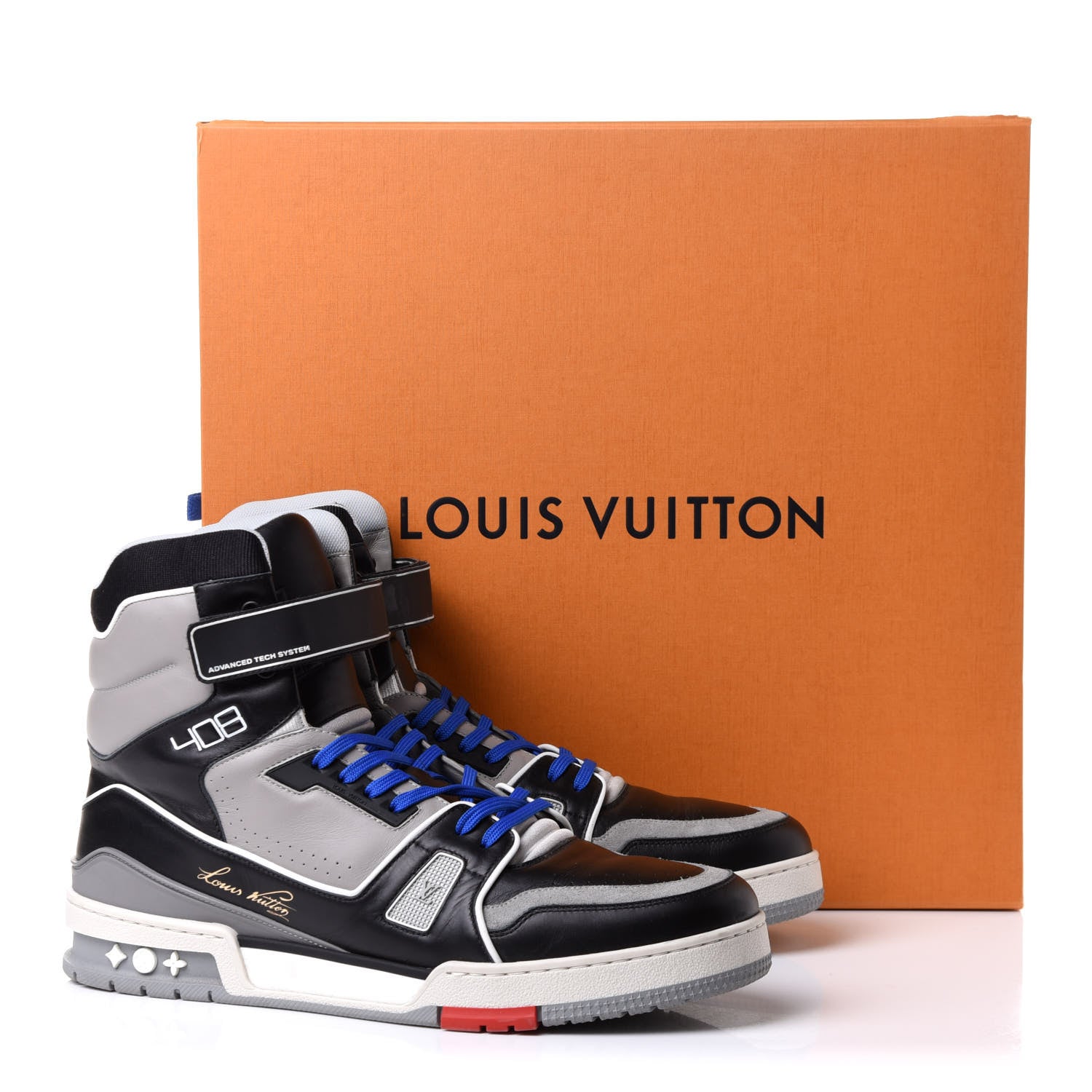 Louis Vuitton Calfskin Mens LV Trainer Sneaker Boots 10.5 Black 19 of 20