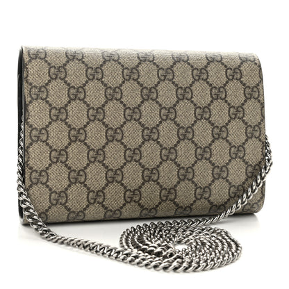 Gucci GG Supreme Monogram Mini Dionysus Chain Wallet Beige Black 3 of 12