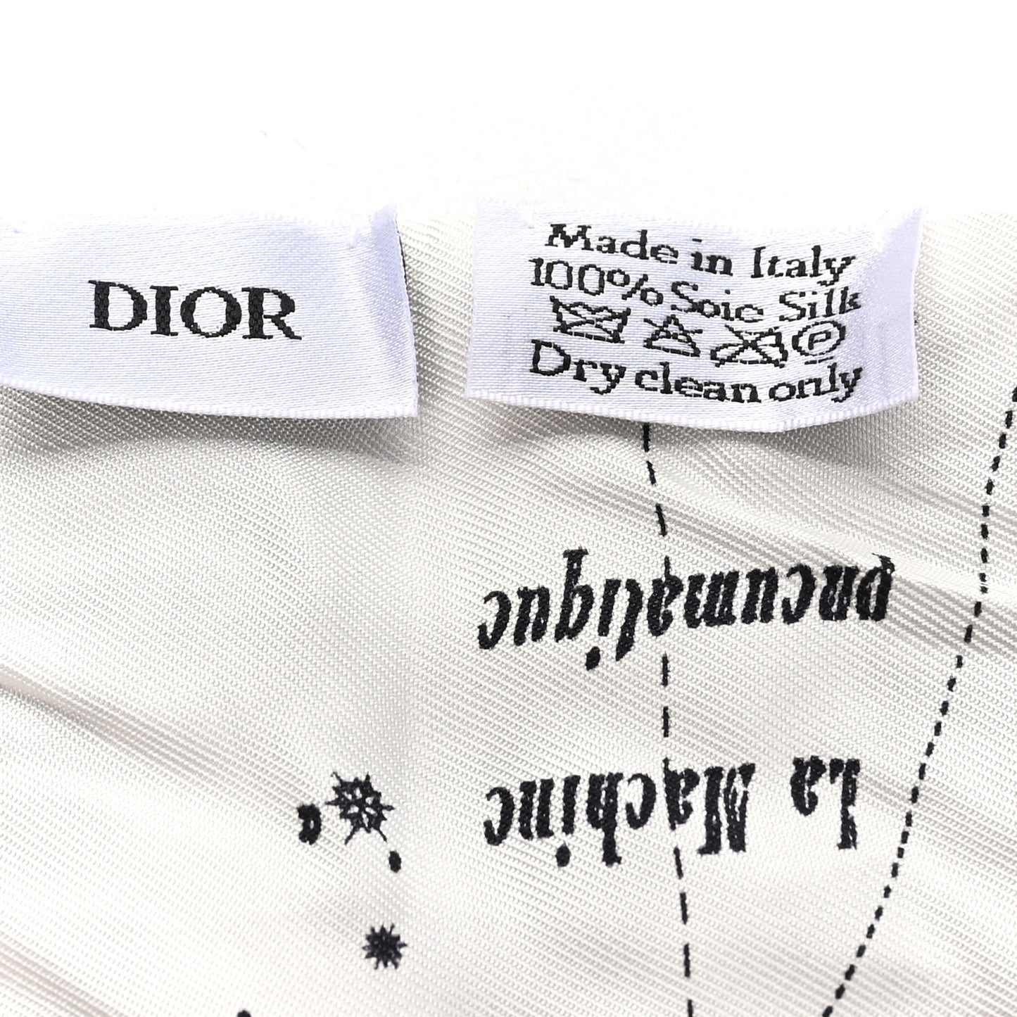 Silk Zodiac Mitzah Scarf White Black