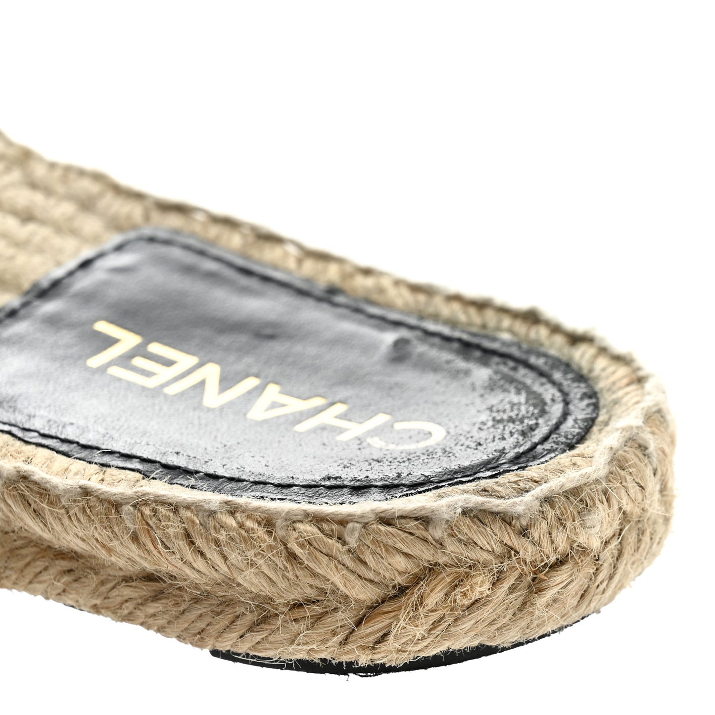 Wool Laminated Lambskin CC Slide Sandals 39 Black Gold