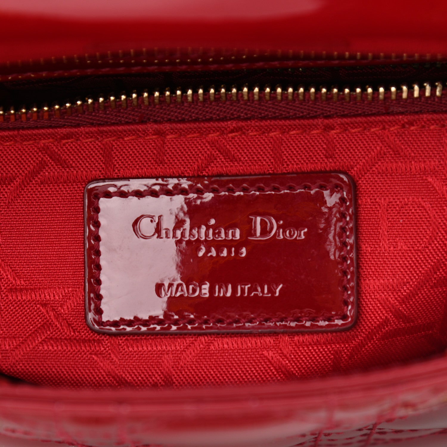 Christian Dior Patent Cannage Mini Lady Dior Red 6 of 13