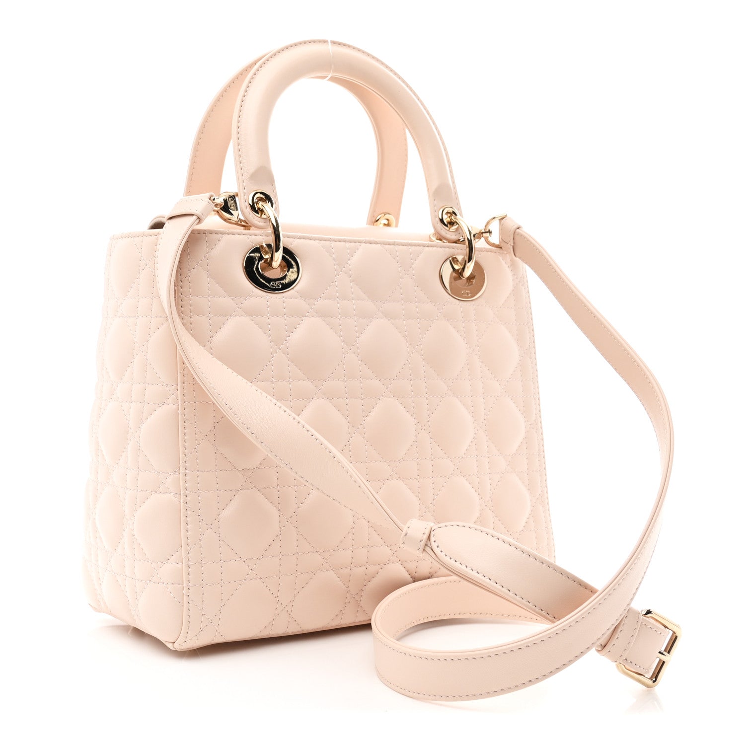 Christian Dior Lambskin Cannage Medium Lady Dior Light Pink 3 of 10