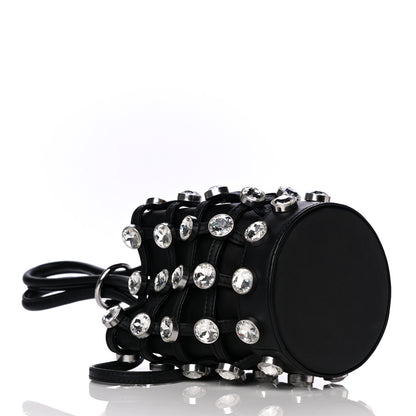 Alexander Wang Calfskin Crystal Embellished Roxy Mini Bucket Bag Black 5 of 11