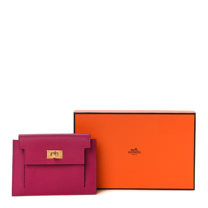 Hermes Madame Calfskin Kelly Pocket Compact Wallet Rose Pourpre 11 of 11