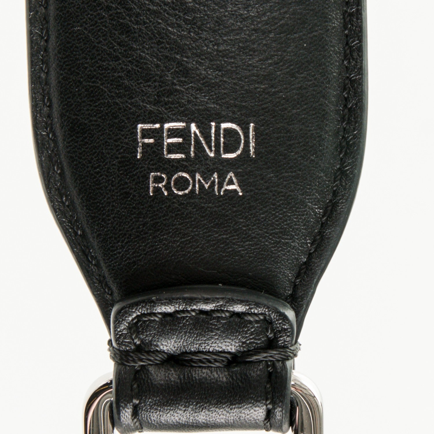 Fendi Vitello Dolce Nappa Patent Flowerland Studded Strap You Black 4 of 4