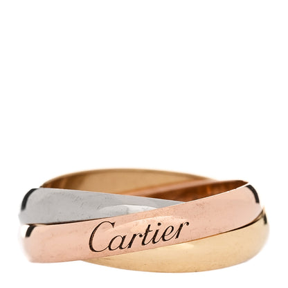 Cartier 18K Pink Yellow White Gold Classic Trinity Ring 47 4 1 of 7