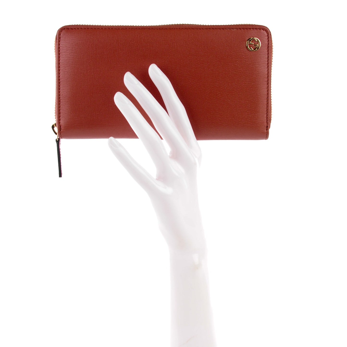 Textured Calfskin Large Betty Zip Around Wallet Pink
