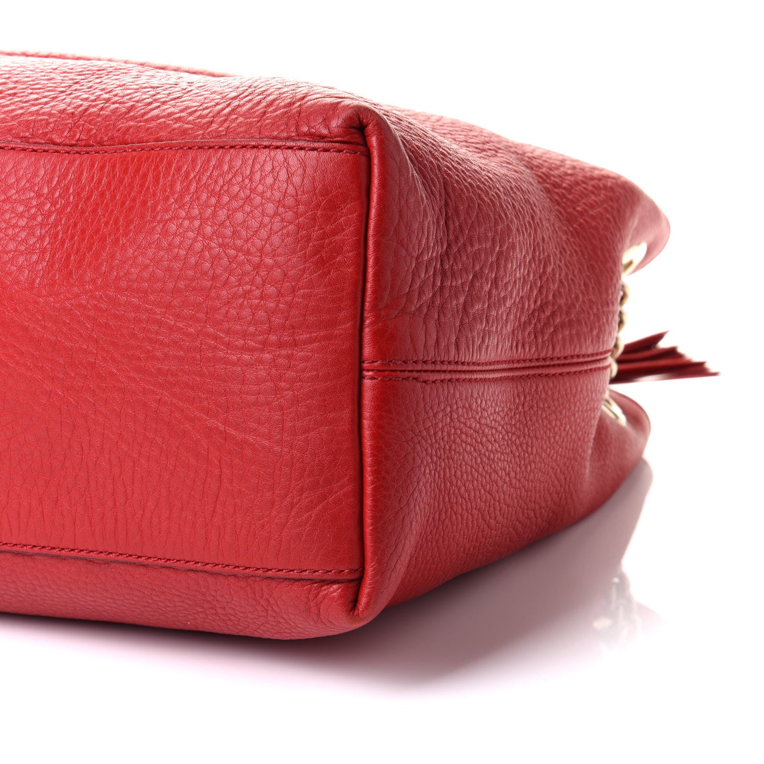 Gucci Pebbled Calfskin Medium Soho Chain Shoulder Bag Tabasco Red 10 of 10