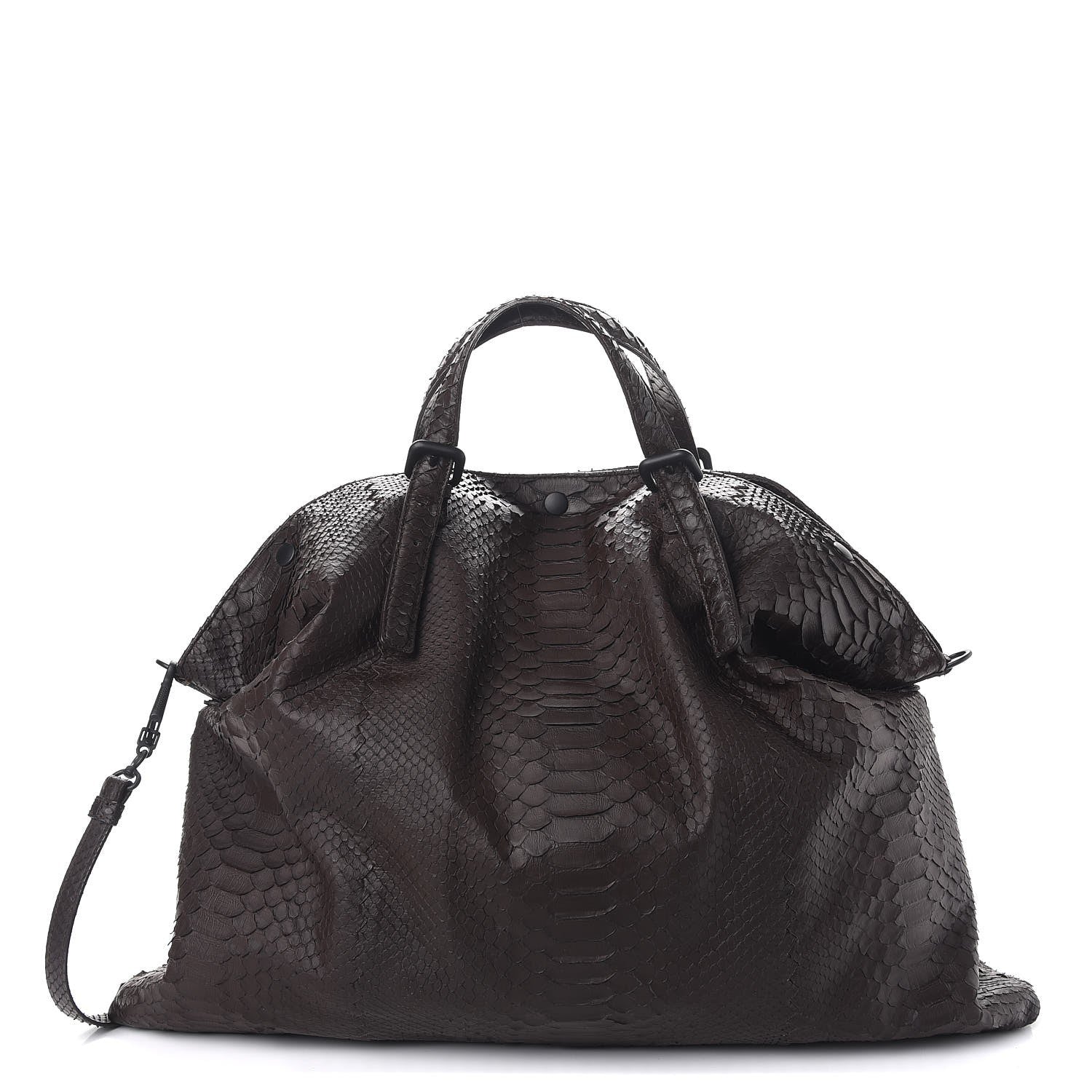 Bottega Veneta BOTTEGA VENETA Python Convertible Tote Bag Ebano 1 of 11