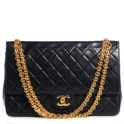 Chanel Lambskin Medium Mademoiselle Chain Double Flap Black 1 of 8