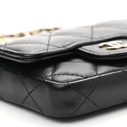 Chanel Lambskin Quilted Chain Belt Bag Black 9 of 11