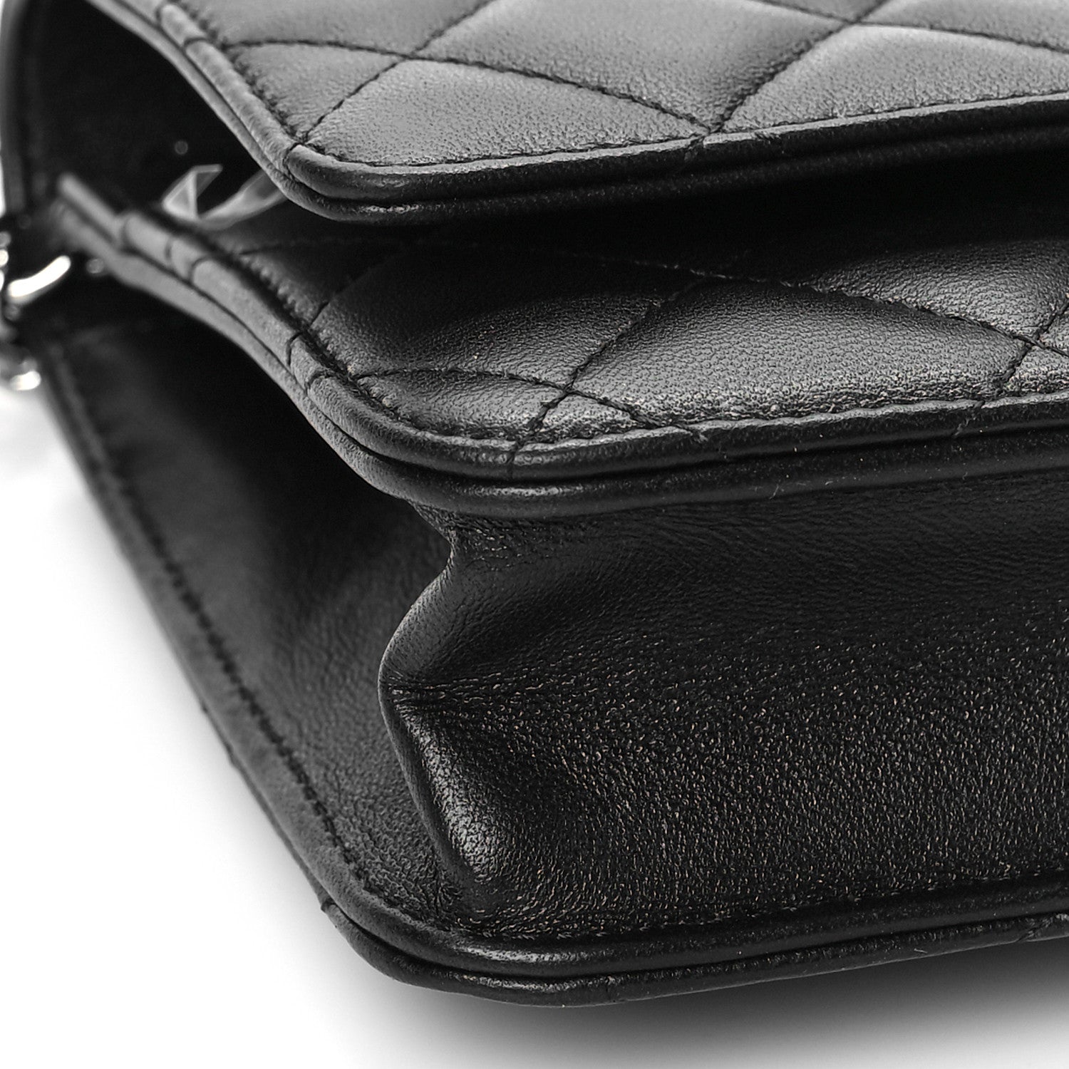 Chanel Lambskin Quilted Wallet On Chain WOC Black 8 of 13