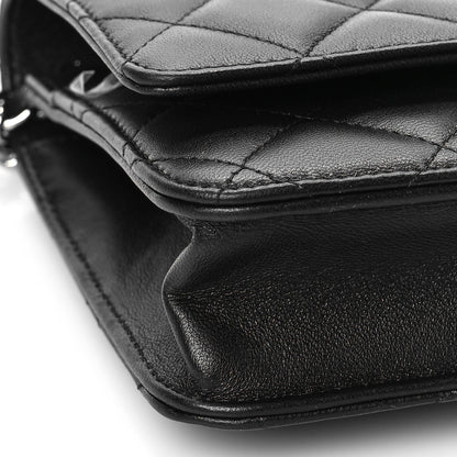 Chanel Lambskin Quilted Wallet On Chain WOC Black 8 of 13