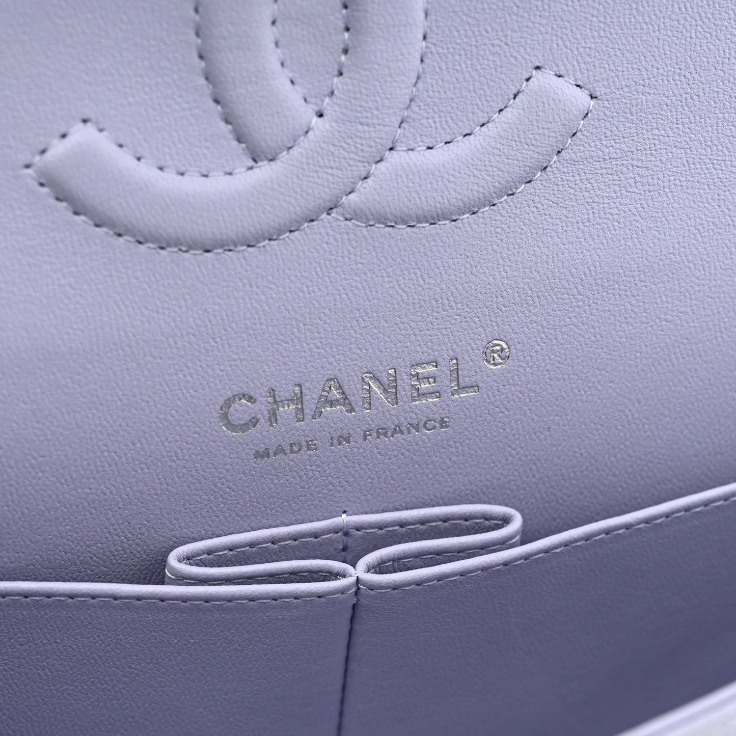 Caviar Quilted Medium Double Flap Light Purple
