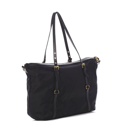 Prada Tessuto Nylon Saffiano Tote Black 2 of 9