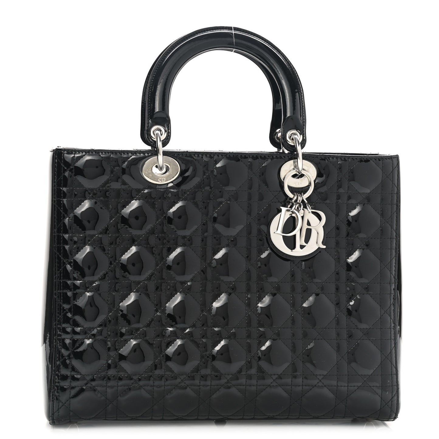 Patent Cannage Large Lady Dior Black