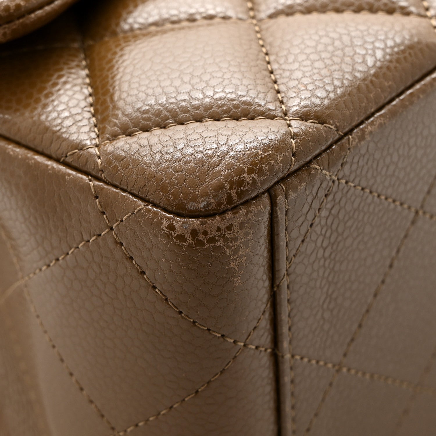 Chanel Caviar Quilted Maxi Double Flap Brown 12 of 14