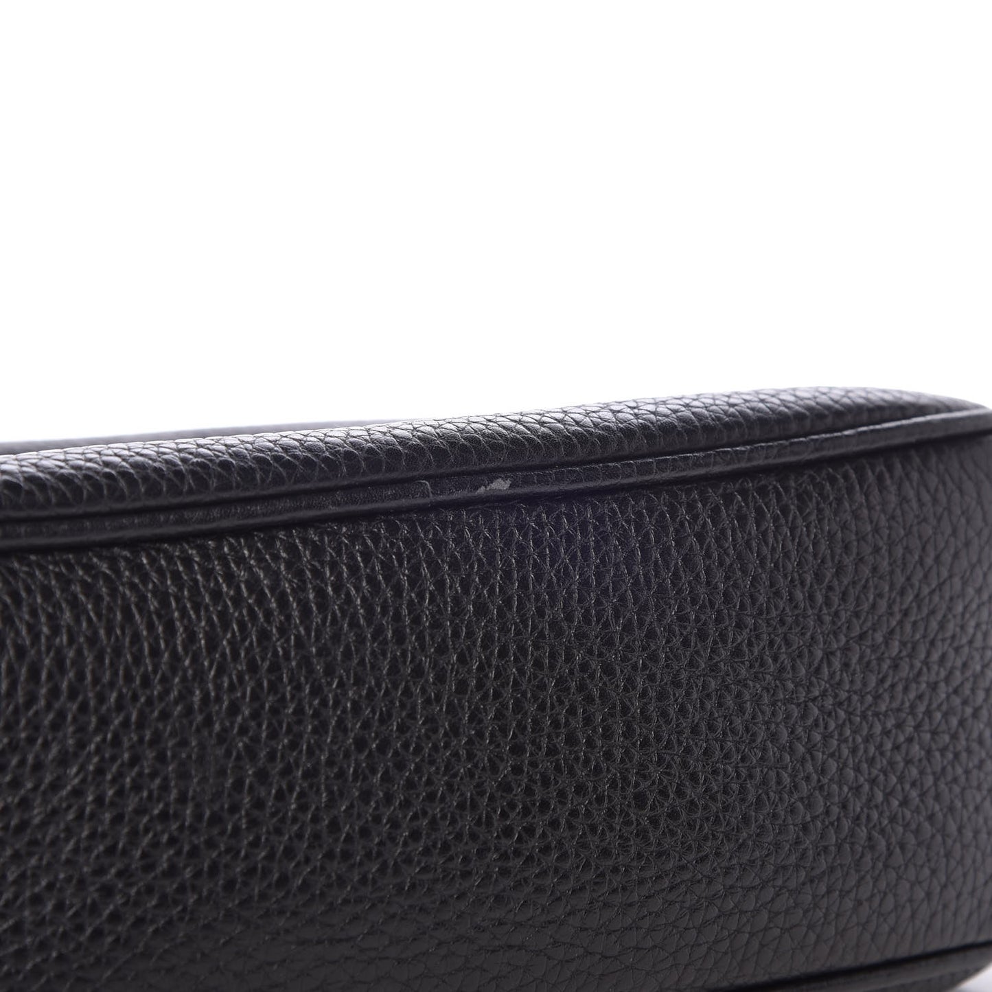 Pebbled Calfskin Small Soho Disco Bag Black