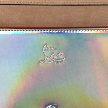 Christian Louboutin Glitter Metallic Patent Calfskin Psychic Spikes Paloma Clutch Gold 7 of 10