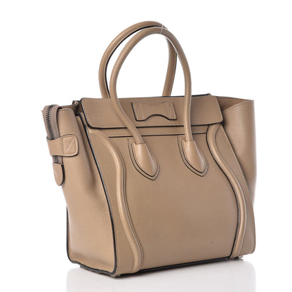 Celine Drummed Calfskin Micro Luggage Dune 3 of 14