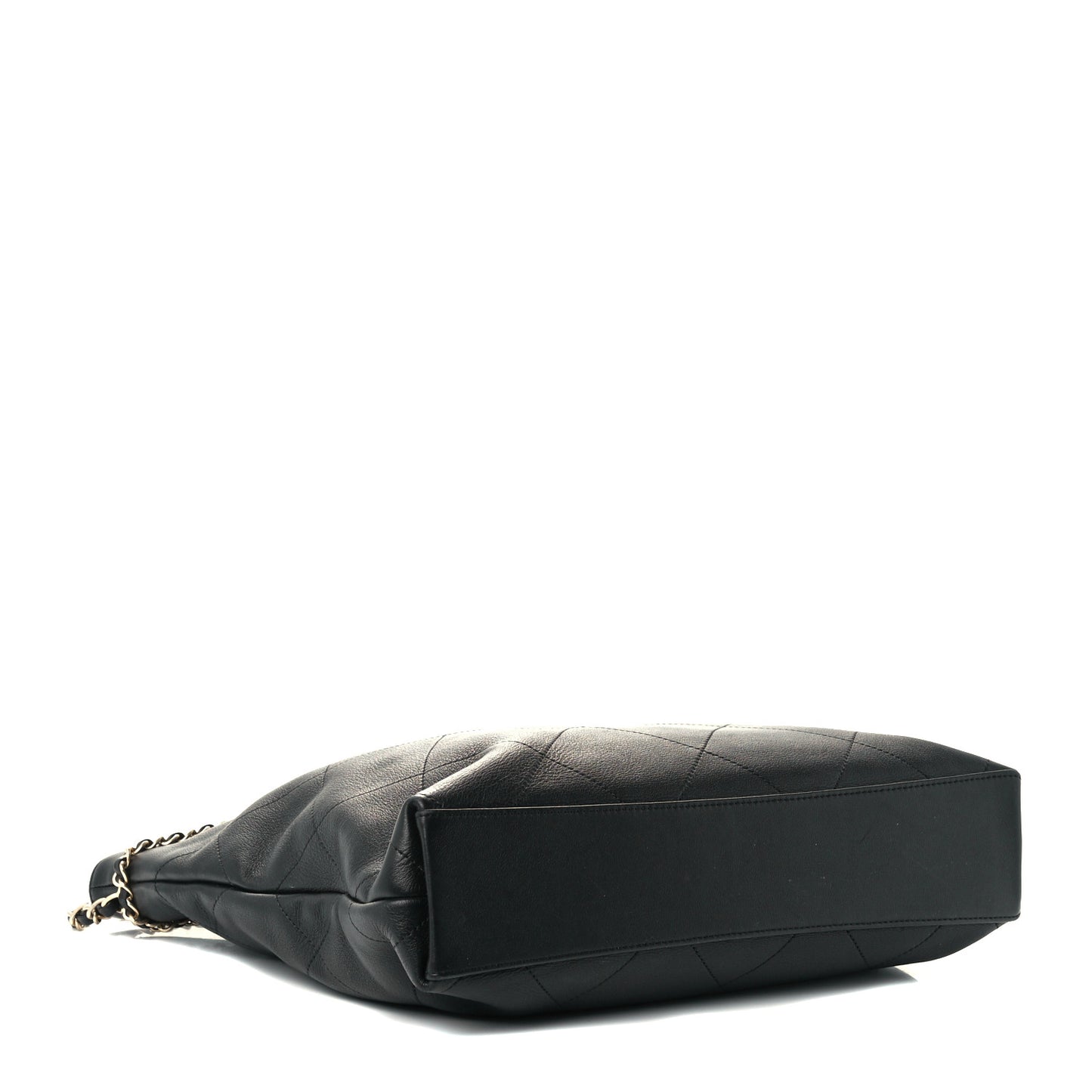 Calfskin Stitched Medium Shopping Tote Black