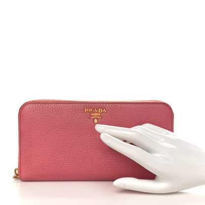 Prada Vitello Daino Zip Around Wallet Begonia 2 of 10