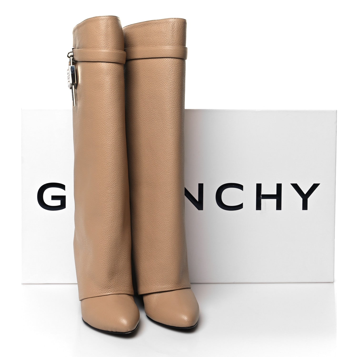 Givenchy Calfskin Shark Lock Pant Boots 40.5 Beige 9 of 9