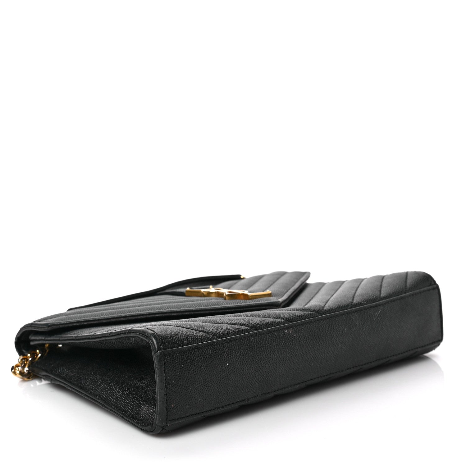Saint Laurent Grain De Poudre Matelasse Chevron Medium Monogram Satchel Black 4 of 12