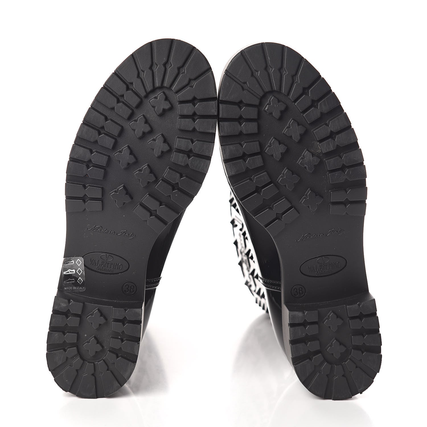 Valentino Garavani Rubber Rockstud Short Rainboots 38 Black 7 of 9
