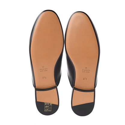 Gucci Calfskin Flower Embroidered Womens Princetown Slippers 37.5 Black 5 of 7