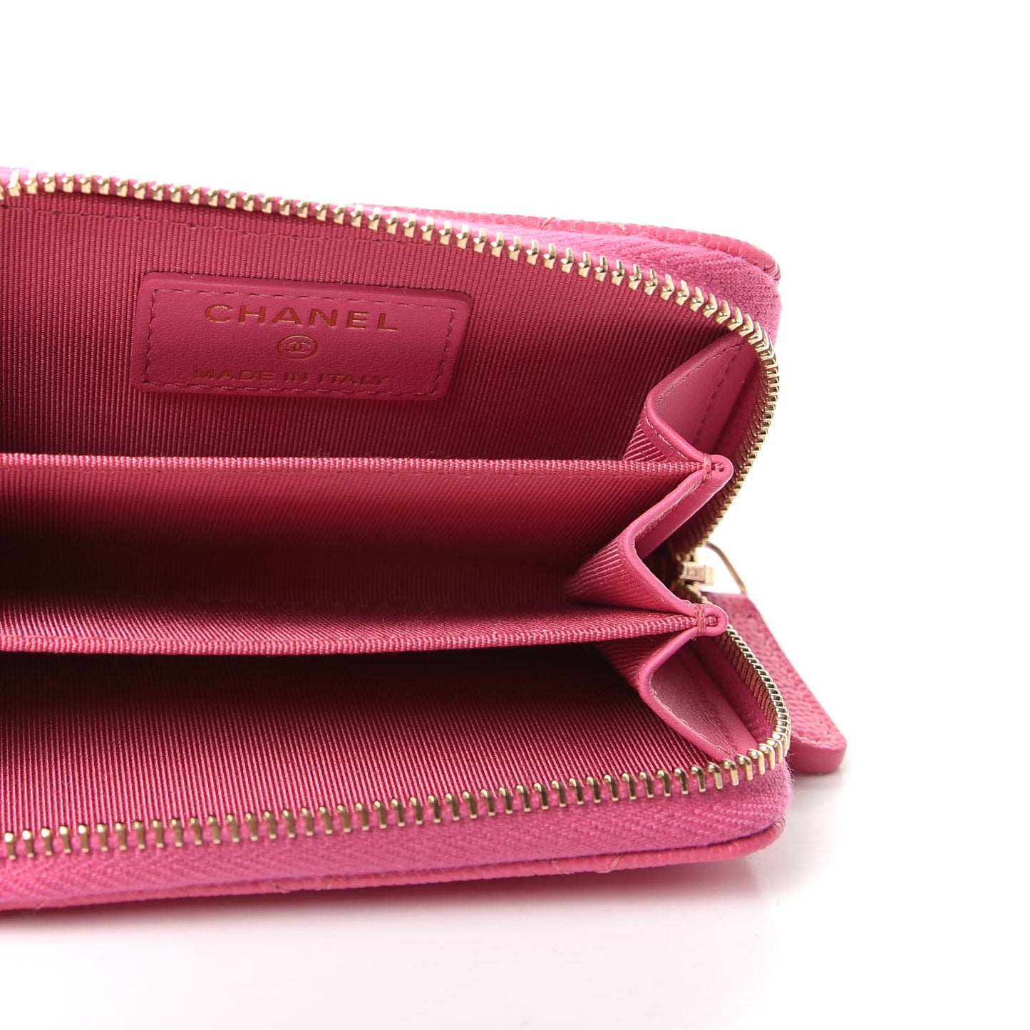 Caviar Quilted Zip Coin Purse Pink