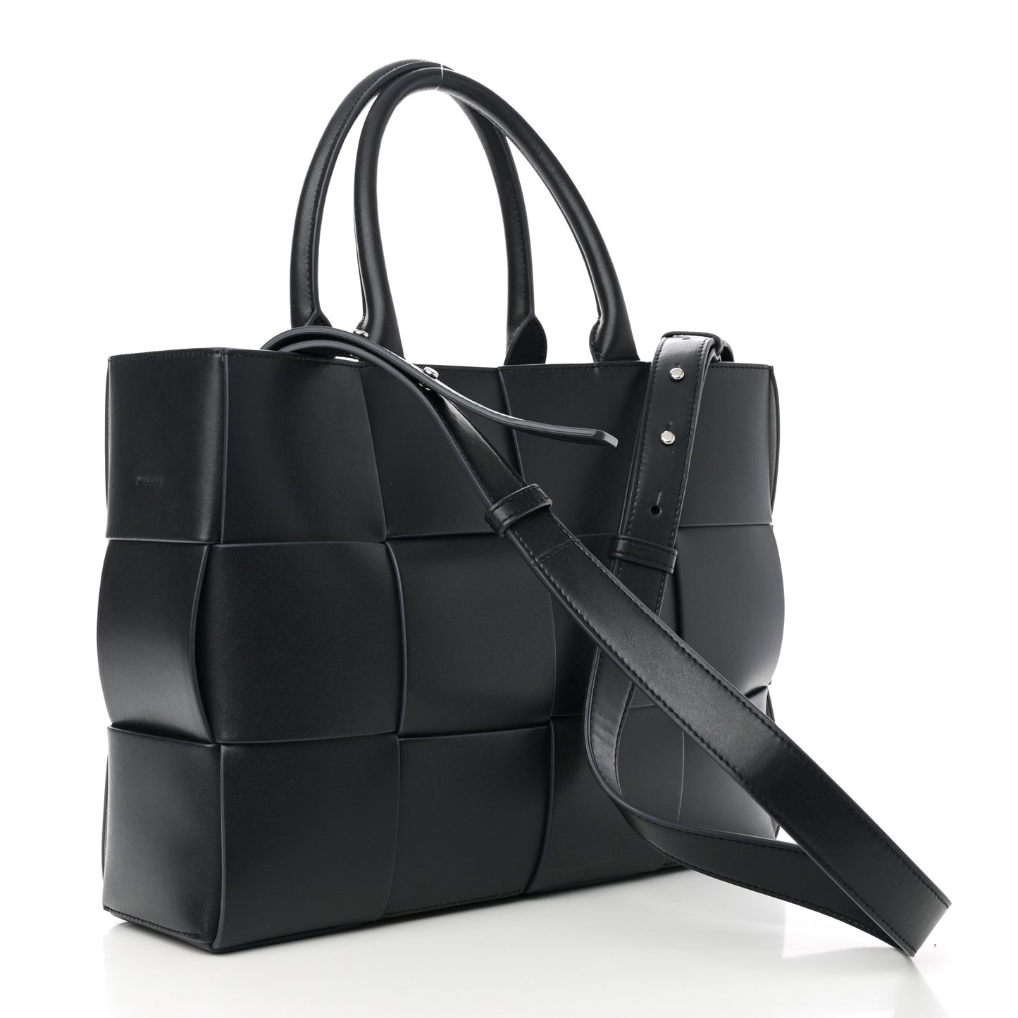 Nappa Maxi Intreccio Small Arco East West Tote Ardoise Glacier