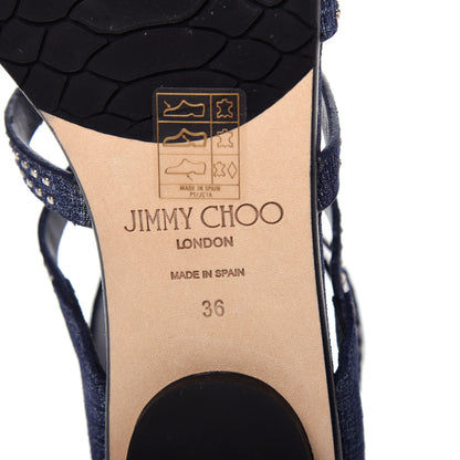 Jimmy Choo Denim Nix Gladiator Flat Sandals 36 Light Indigo 9 of 10
