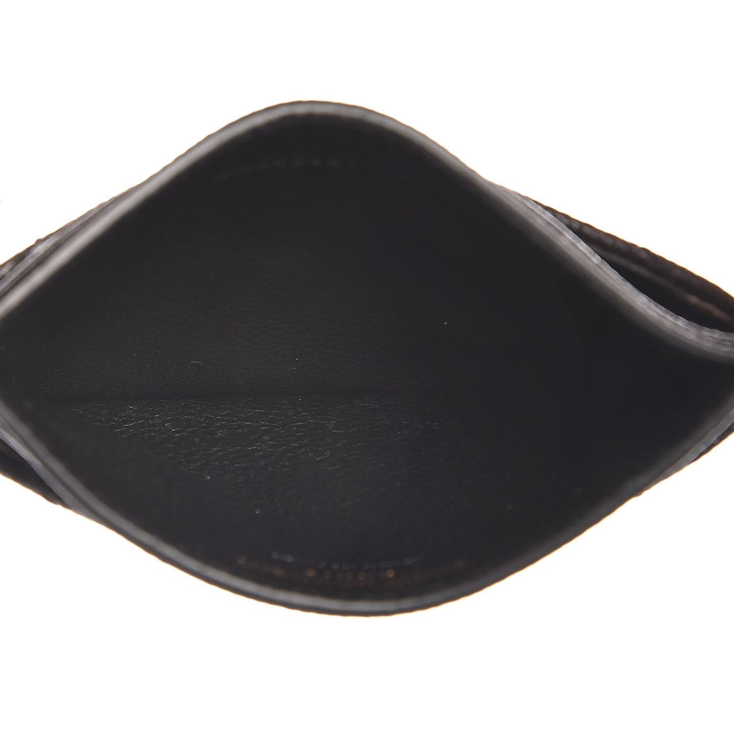 Grain De Poudre Matelasse Chevron Monogram Credit Card Case Black