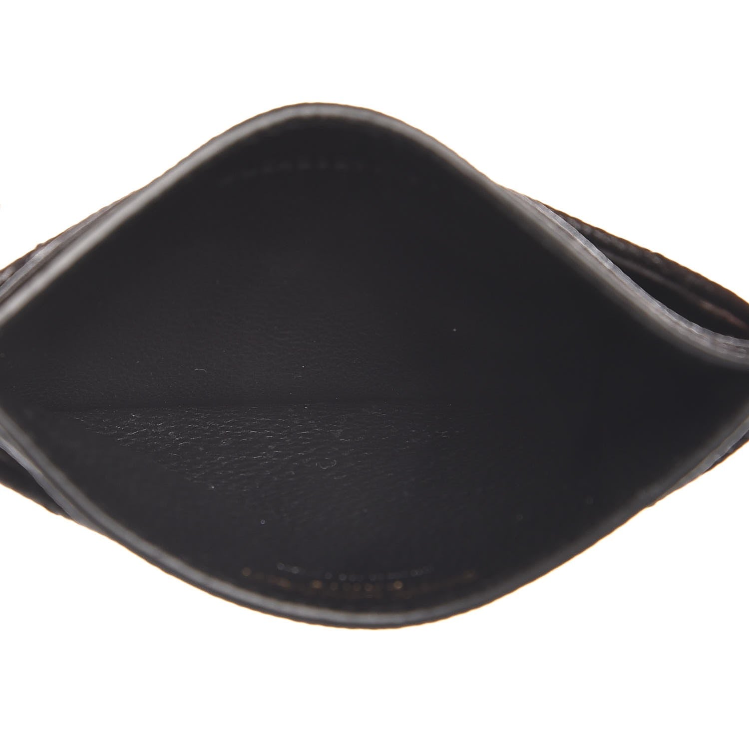 Saint Laurent Grain De Poudre Matelasse Chevron Monogram Credit Card Case Black 5 of 8
