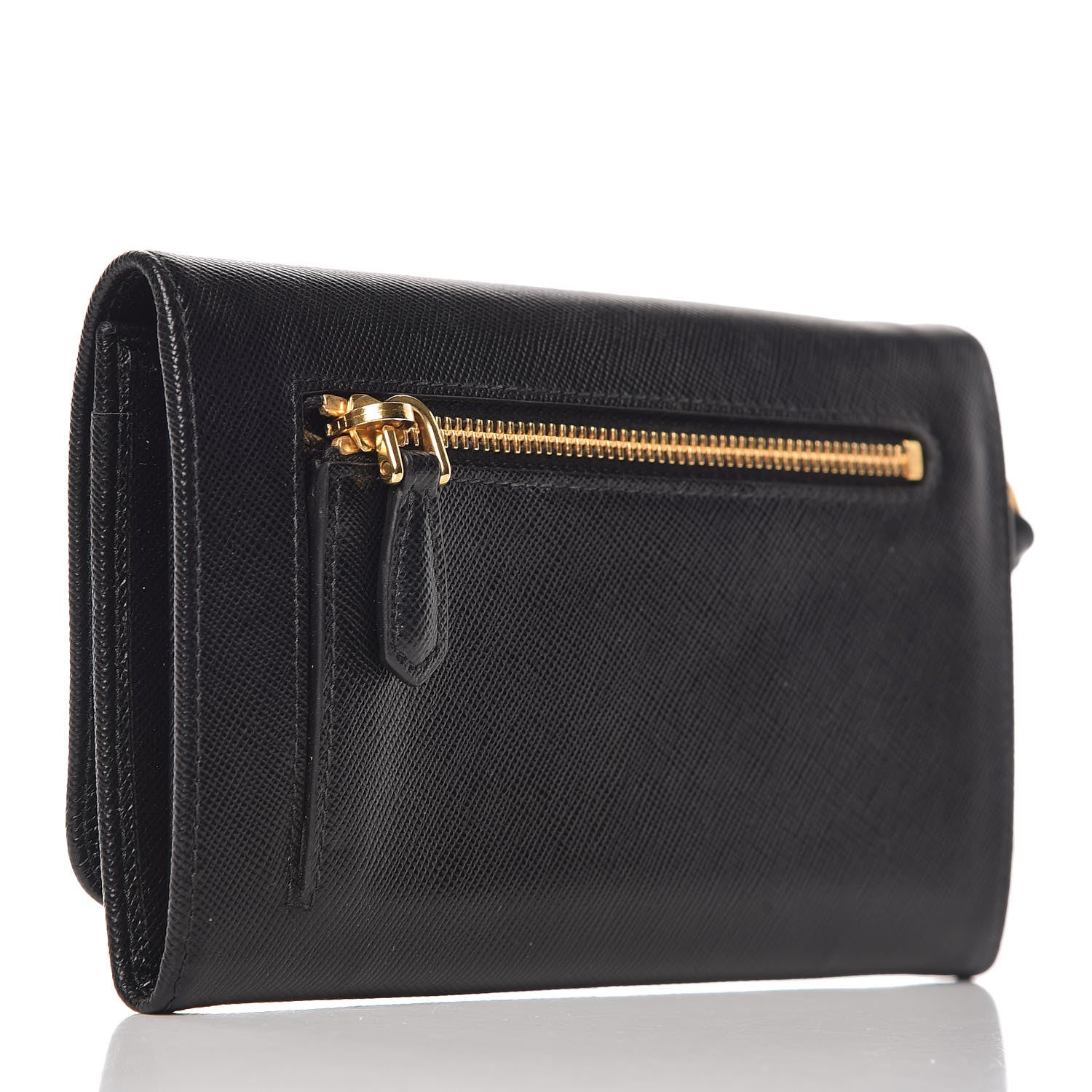 Prada Saffiano Metal Wristlet Black 3 of 8