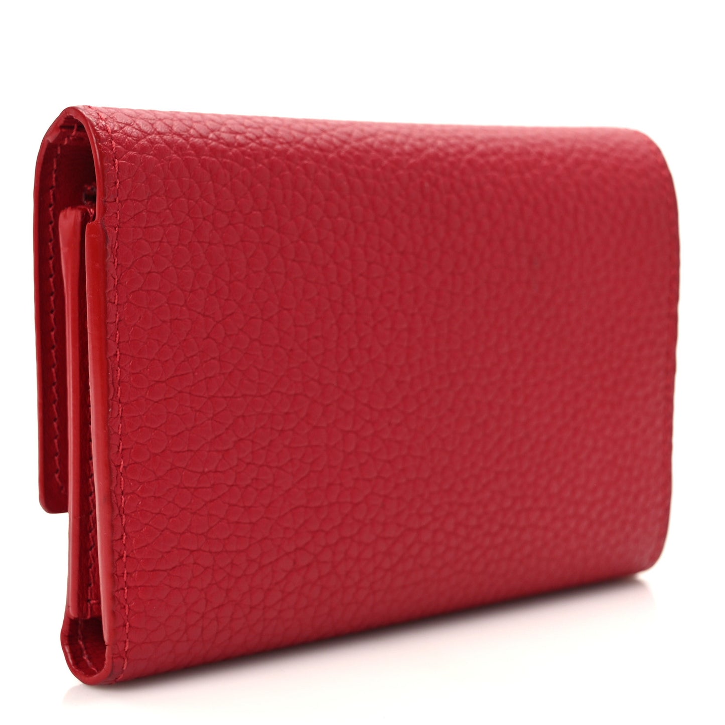 Taurillon Capucines Compact Wallet Rubis