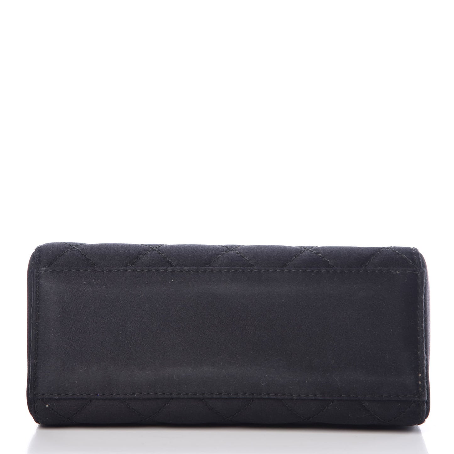 Satin Quilted Mini Flap Black