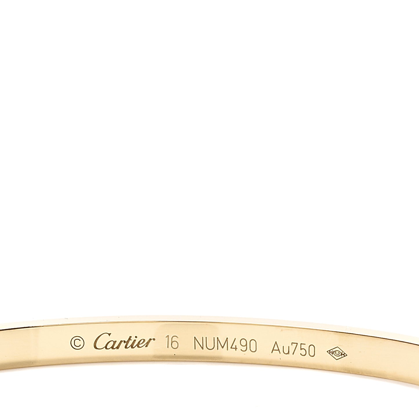 18K Yellow Gold 6 Diamond Small LOVE Bracelet 16