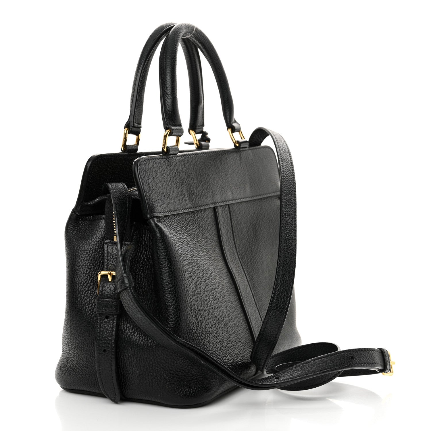 Celine Grained Calfskin Small Cabas De France Black 2 of 15