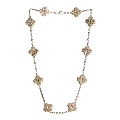 Van Cleef & Arpels 18K Yellow Gold 10 Motifs Vintage Alhambra Necklace 3 of 6