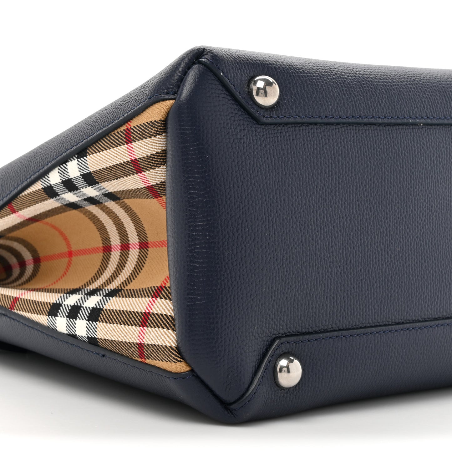 Derby Calfskin Vintage Check Medium Banner Tote Regency Blue