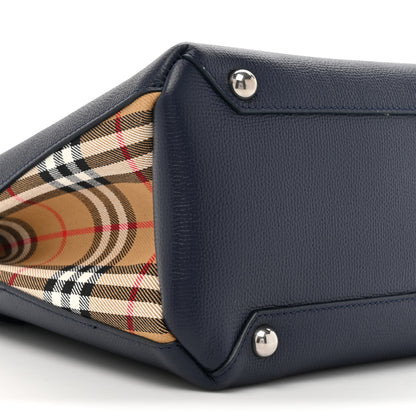 Burberry Derby Calfskin Vintage Check Medium Banner Tote Regency Blue 10 of 11