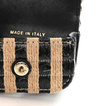 Chanel Raffia Jute Striped Airpods Pro Case Black Beige 9 of 11