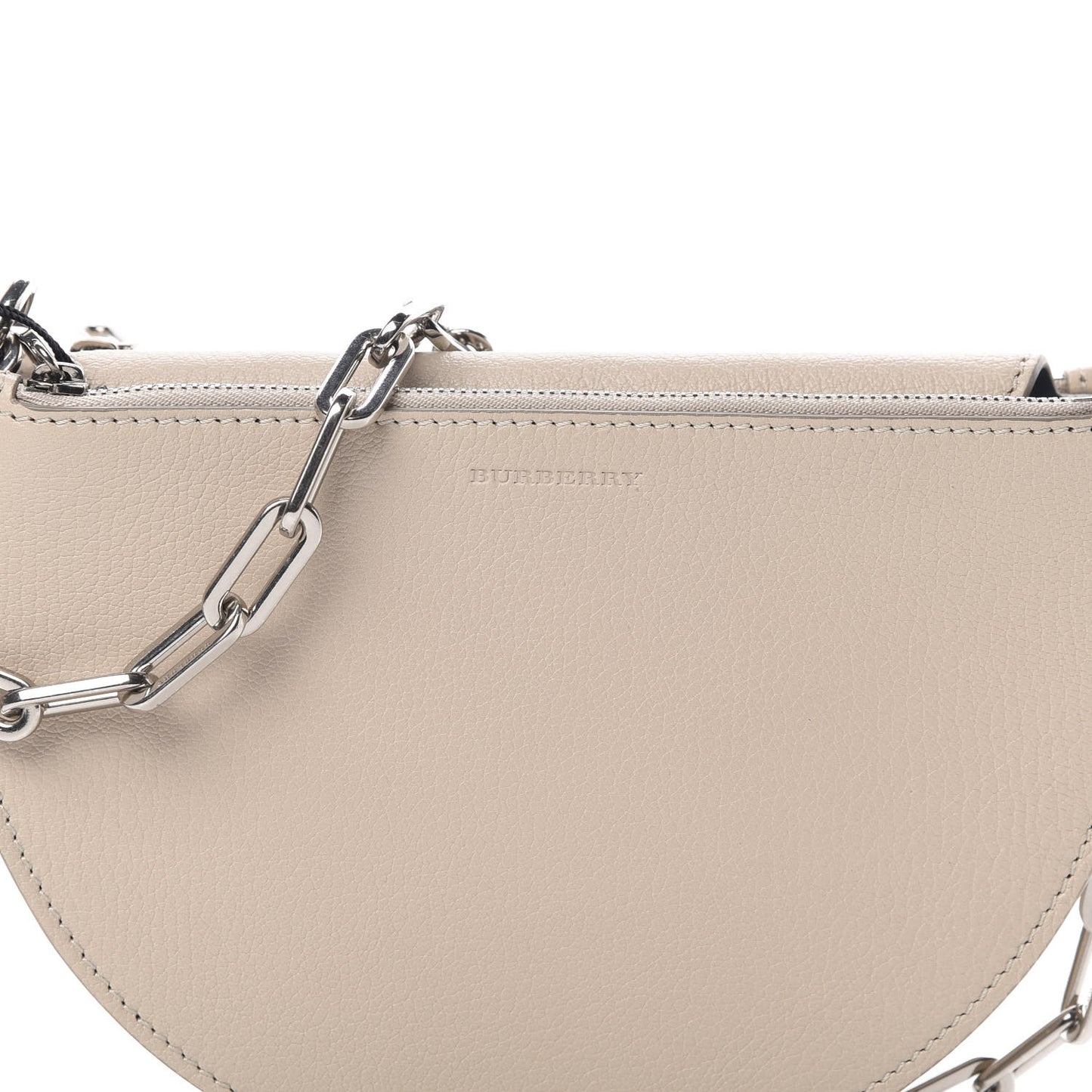 Goatskin Pecan Chain Shoulder Bag Limestone