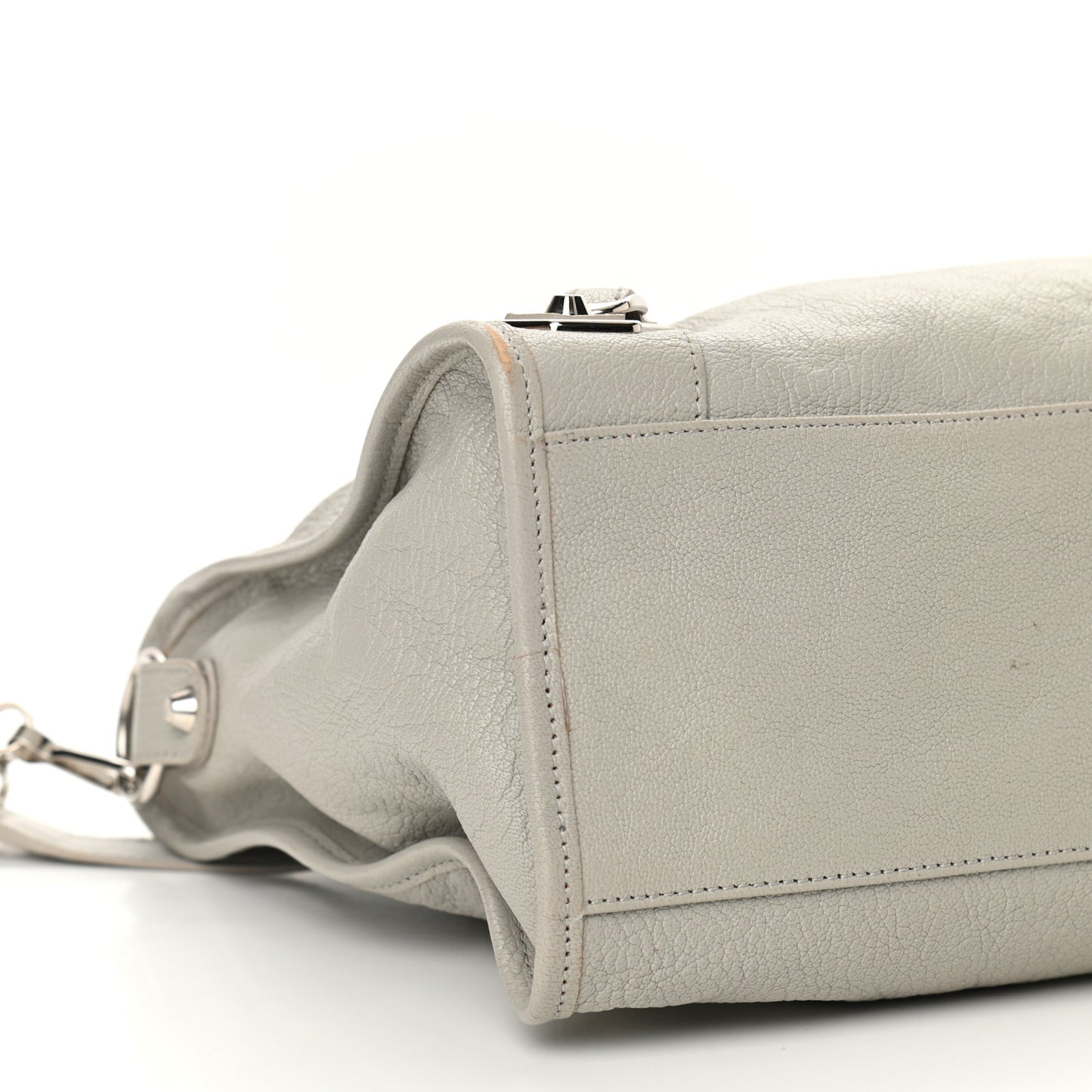Chevre Silver Metallic Edge Hardware City Gris Glace