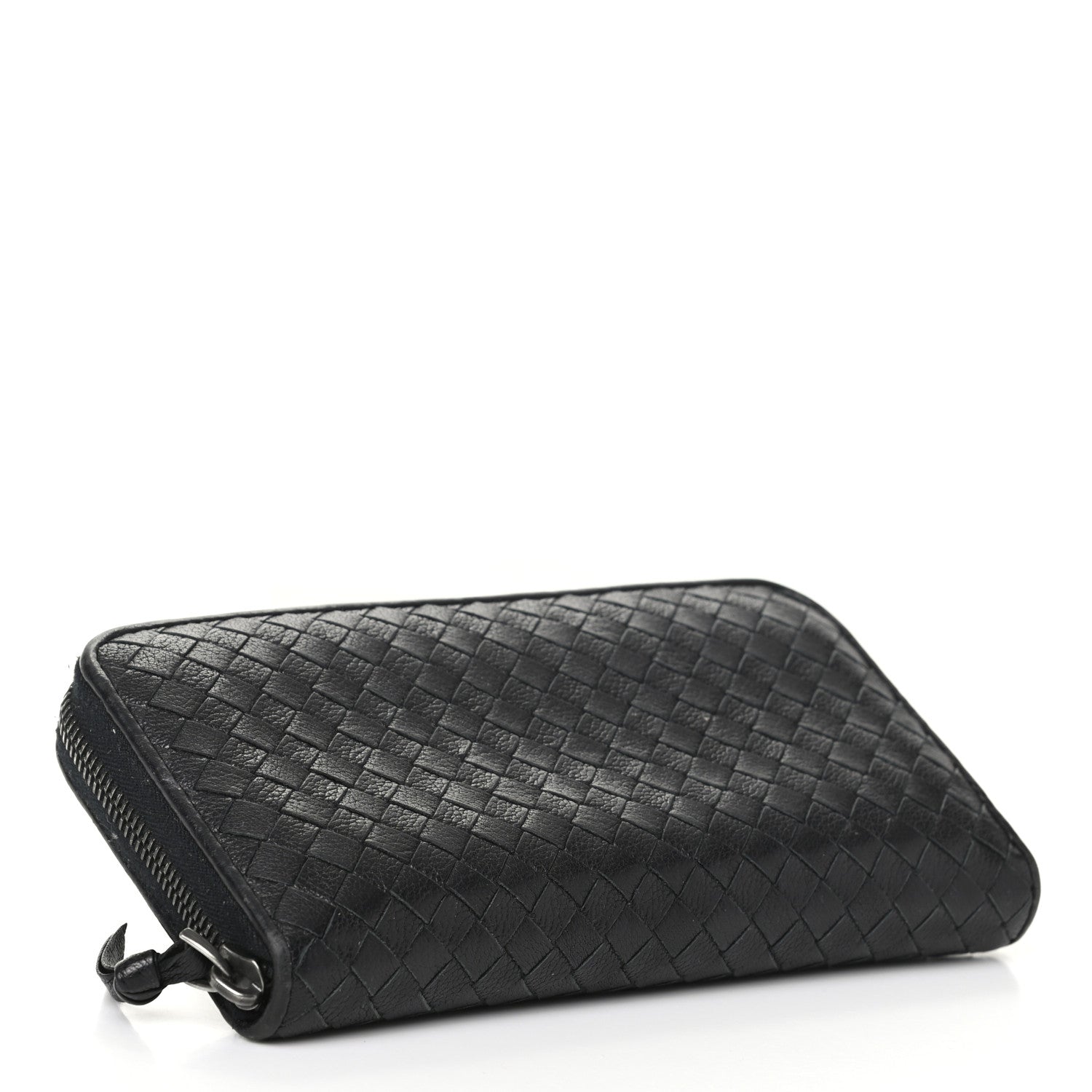 Bottega Veneta Goatskin Intrecciato Zip Around Wallet Black 4 of 6